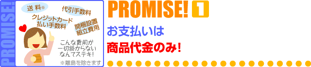 お支払いは商品代金のみ