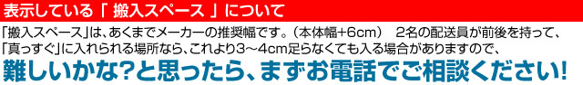 表示の搬入スペースについて